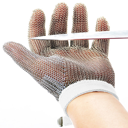 Dowellife Cut Resistant Chainmail Stainless Steel Mesh Glove Food Grade Mandolin Safe Butcher Meat Cutting Oyster Shucking Fileting Fish Glove (Small)